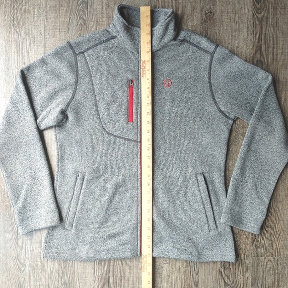Grouse Mountain Men's Fleece Jacket Size Medium Full Zip Eco Gray Made in Canada - Picture 2 of 16